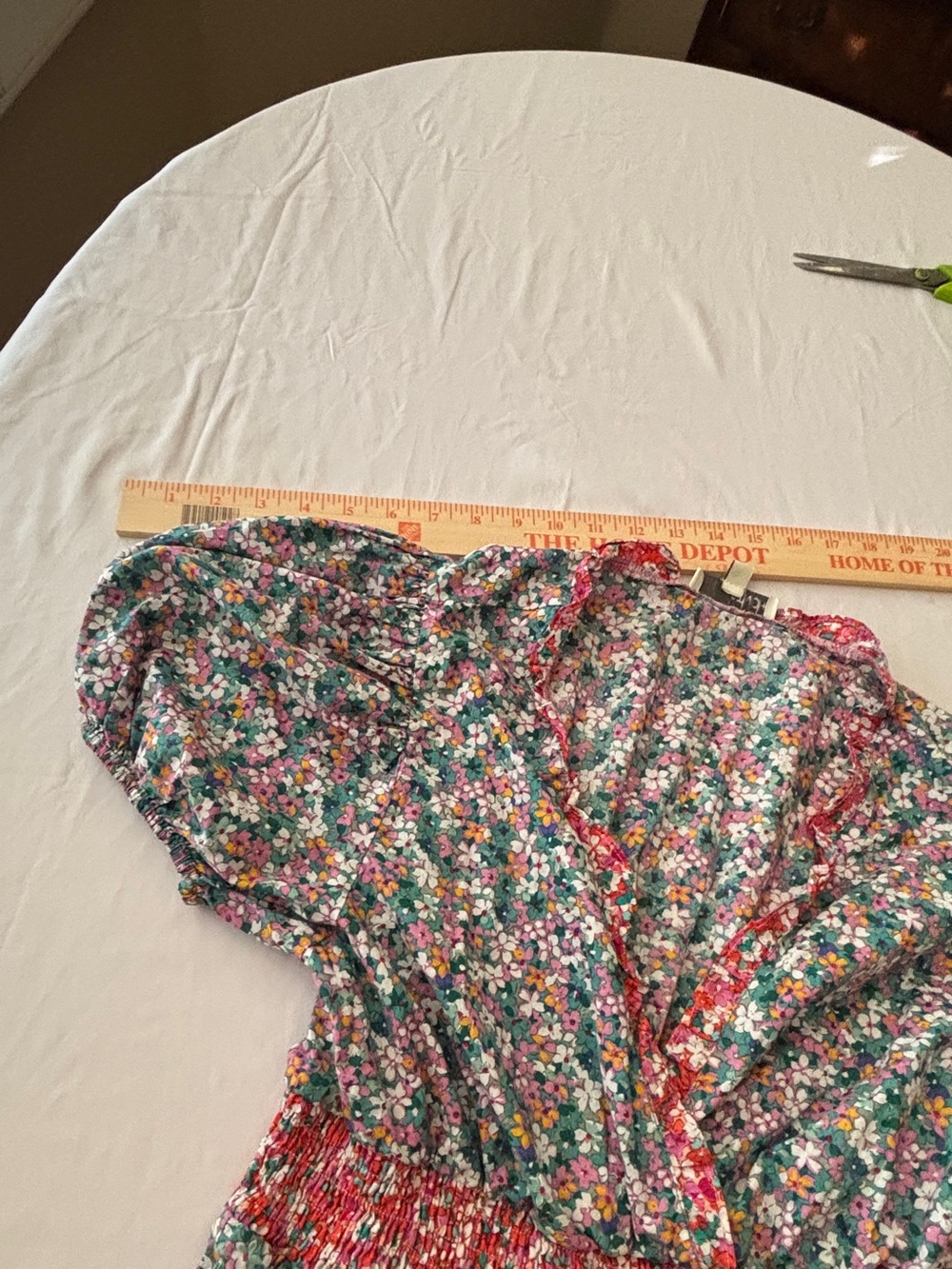 Ditsy Floral Summer Dress w/ V-Neck & Puff Sleeves 100% Cotton Women’s XL Boho - Picture 7 of 13